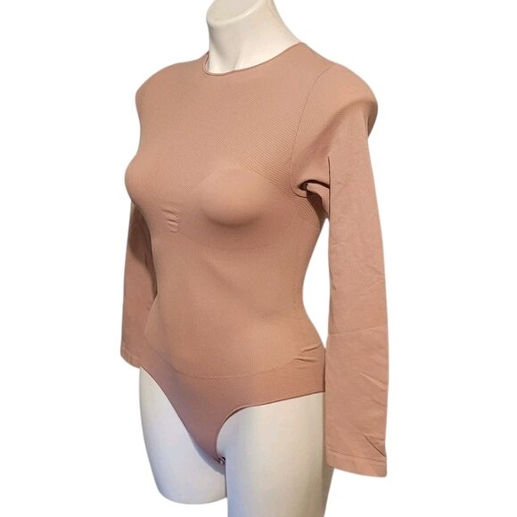 Fleur Du Mal Tan Long Sleeve Bodysuit XL Paneled Neutral - Picture 3 of 5